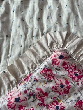 SweetHoney Nap Mat with Roses print cotton 0785 zipper pink white ruffle baby
